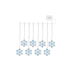 AMARE - Tenda in acrilico a LED, 8 fiocchi di neve, lunghezza 84 cm Cavo da 1,5 m), bianco freddo, certificato CE + GS, per interni ed esterni, timer en oferta