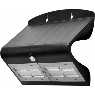 Ecoworld Shop - Applique Led da Esterno ad Energia Solare 6,8 W - Nero