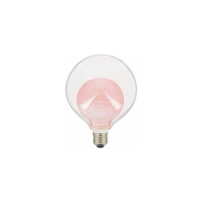 XANLITE - Lampadina LED decorativa con doppio vetro rosa, attacco E27, 3 W, 2700 K, diametro 12,5 cm, lampadina standard decorativa, per camera e