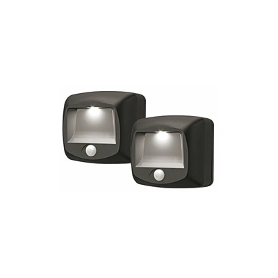 MB522 Luce per Scale/Scalini a LED Sensibile al Movimento a Batteria per Uso Interno/Esterno, Marrone, Confezione da 2 - Mr Beams