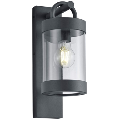 Trio Leuchten 204160142 - Lampada da parete per esterni Sambesi, in alluminio pressofuso nero opaco, acrilico trasparente, non inclusa 1 x E27.