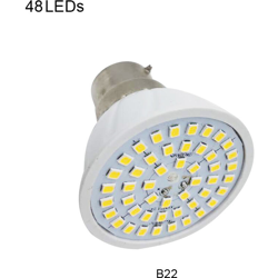Asupermall - Lampada 220V B22 LED Faretto Lampadina Mais 48 Lampadina LED Faretto LED Luce bianca calda,B22 48SMD precio