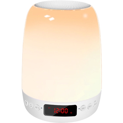 Luce notturna da comodino dimmerabile con controllo tattile multifunzionale con sveglia Connessione BT portatile Lettore musicale Lampada LED