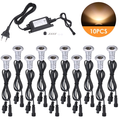 10PCS 35mm LEDs Deck Lights Set 6W 170LM SMD 2835 Piccolo incasso interrato sotterraneo IP67 Resistenza all'acqua Spotlight Kit Paesaggio esterno