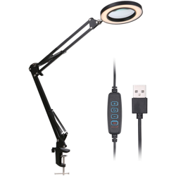 Asupermall - Lente d'ingrandimento Lente d'ingrandimento con LED Luce a morsetto con morsetto Ingrandimento 8X 10 livelli Luminosita regolabile en oferta