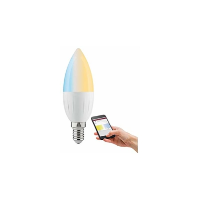 Paulmann 50056 SmartHome Zigbee LED candela 4,5W E14 Tunable White regolabile opale 230V, 4.5 W, 3.7 x 11.5 x 4.2 cm