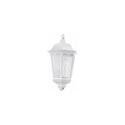 Eglo Navedo, lampada da parete per esterni a 1 luce, lampada da parete in alluminio pressofuso e vetro, colore: bianco, attacco: E27, IP44
