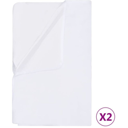 Coprimaterasso Impermeabili 2 pz in Cotone 80x200 cm Bianchi - Bianco - Vidaxl en oferta