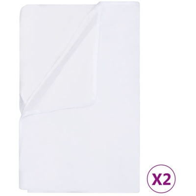vidaXL Coprimaterasso Impermeabili 2 pz in Cotone 60x120 cm Bianchi - Bianco