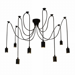 8 Arms (ciascuno con cavo 1.8m) Antique Classic Ajustable Lampada da soffitto a soffitto fai-da-te E26 Retro lampadario pendente ciondolo Sala da en oferta