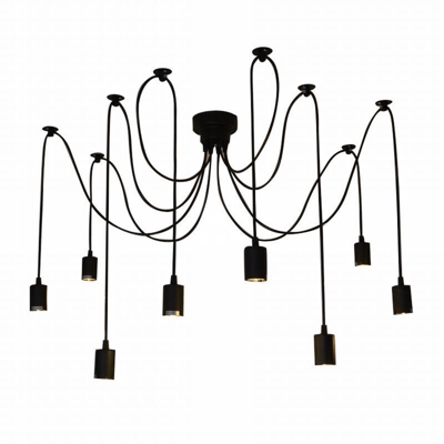 8 Arms (ciascuno con cavo 1.8m) Antique Classic Ajustable Lampada da soffitto a soffitto fai-da-te E26 Retro lampadario pendente ciondolo Sala da