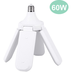 Asupermall - AC 175-265V Pieghevole LED Luce deformabile per garage Plafoniere a LED Lampadina a pale con 4 lame regolabili E26 / E27 Luce bianca en oferta