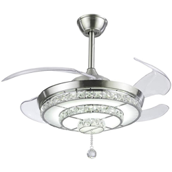 Y42-A100BN 42 pollici Lampada da soffitto in cristallo 200-240V Lampada da soffitto a LED Lama retrattile Regolabile Velocita del vento dimmerabile características