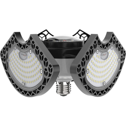 Asupermall - Luci da garage a LED Lampade a soffitto deformabili a LED 50W Lampada a LED 6000LM CRI80 con 3 pannelli regolabili E27 per illuminazione características