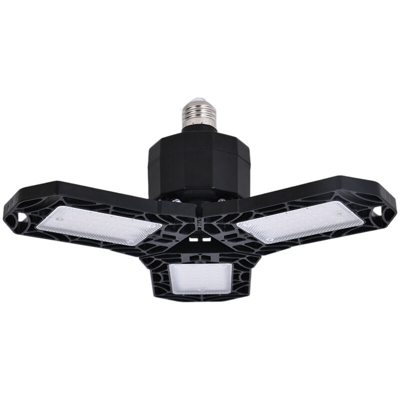 Asupermall - AC 85-270 V 30 W 36 L-EDs 3 pannelli Deformabile Luce da garage Pieghevole Pieghevole Lampada da soffitto regolabile E26 / E27 Base