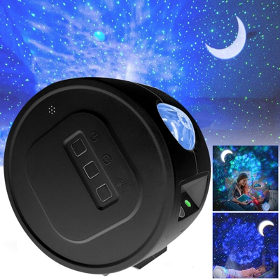 Asupermall - Proiettore di luce notturna con luce di proiezione di cielo stellato oceanico,Nero | TIPO 2 + USB