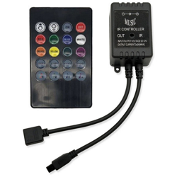 20Key Diodi emettitori di luce Controller IR Sensore audio Telecomando DC12V per diodi emettitori di luce RGB Due strisce,Nero precio