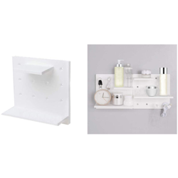 Mensola componibile forata parete 2 ripiani organizer accessori bianca adesivo precio
