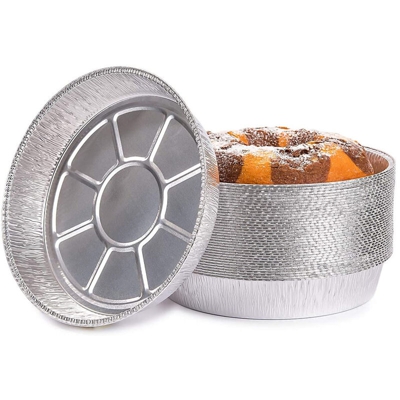 Vaschette in Alluminio 100pz Contenitore Rotondo Monouso per Alimenti Dolci 22cm