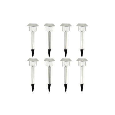 SO1017Â â??Â Set di 8Â luci solari a 2Â LED, bianco/grigio - Xanlite