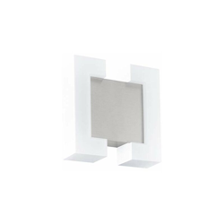 Lampada da parete a LED per esterni Sitia, 2 luci, lampada da parete in acciaio zincato e plastica, colore: nichel opaco, IP44 - Eglo precio
