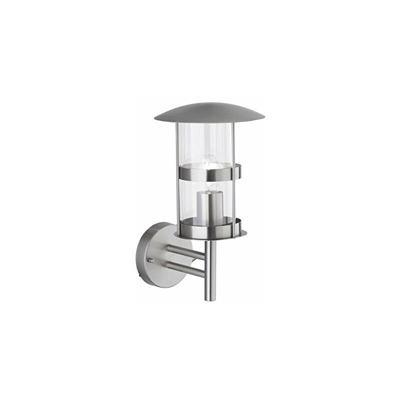 Lampada da parete per esterni, E27, in metallo, 60 W, 22 x 19 x 31 cm, in acciaio INOX spazzolato grezzo - Wofi