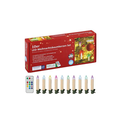 Idena - Candele a LED senza fili per albero di Natale multicolore, altezza candele 10 cm características
