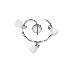 Trio Leuchten Trio 871590307 Carico Faretto LED, 3x3.5 Watt, Nichel Opaco/Bianco Spazzolato, 29.5 cm G9, 3.5 W, Unica en oferta