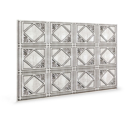 Pannello murale 3D Profhome 3D 705632 Artnouvo Crosshatch Silver goffrato Pannello decorativo con vintage Look lucido argento 1,7 m2