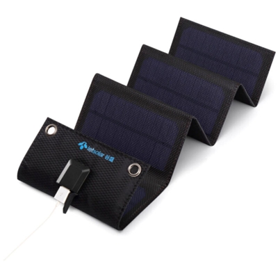 Caricatore solare portatile MS9 Ricarica solare pieghevole IPX4 Campeggio Alimentazione solare per esterno nero Compatibile con telefoni Android