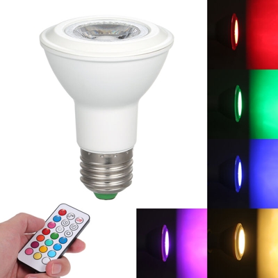 Asupermall - CA 85-265 V 10 W L-ED RGB + Lampadina bianca calda con telecomando Telecomando E27 Supporto per presa di base dotato di funzione di