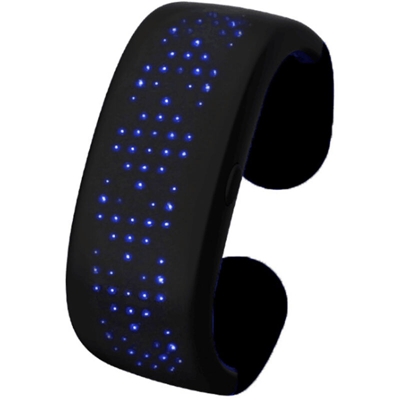 LED Bluetooth APP Control Slap Bracciale LED Display Bracciale adatto per concerti di feste in campeggio sport all'aria aperta,Blu