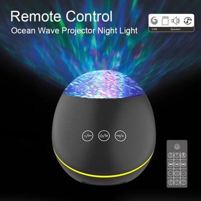 Luce del proiettore a onde oceaniche con telecomando con 8 modalita di illuminazione Luminosita BT Musica Altoparlante regolabile Macchina e supporto
