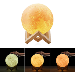 3 colori stampa 3D Moon Night Lunar Lampada calda e fredda bianca Dimmable Touch Control Luce decorativa per la casa per bambini Bambini Lover Regali características