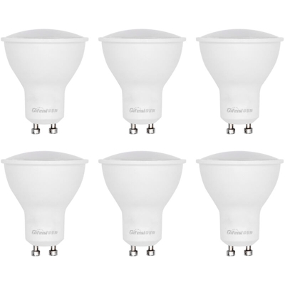 Lampadina intelligente WiFi GU10 6Pcs 5W 450LM 2700K-6500K RGB + CCT Luce regolabile Controllo vocale APP Telecomando,6 Pz