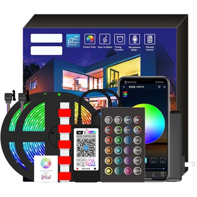 Asupermall - RGB Strip Light Intelligent LED Strip Light Illuminazione e regolazione della musica Controllo vocale 10 metri 300 LED Impermeabile IP65