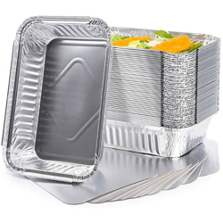 Vaschette in Alluminio 50pz Contenitore Monouso Alimenti 4 Porzioni + Coperchi características