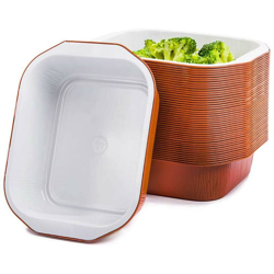 Vaschette in Alluminio 50pz Contenitore Monouso Alimenti 1 Porzione Terracotta en oferta