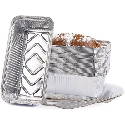 Vaschette Alluminio 50pz Contenitore Monouso Alimenti Dolci 2 Porzioni + Coperch