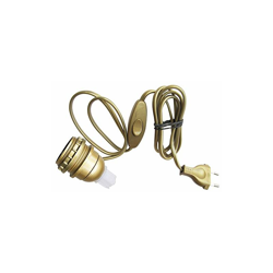859530 - Adattatore a bottiglia E27, con interruttore + spina, colore: Oro, plastica - Tibelec en oferta