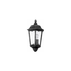 Eglo Navedo, lampada da parete per esterni a 1 luce, lampada da parete in alluminio pressofuso e vetro, colore: nero, argento patina, attacco: E27, precio