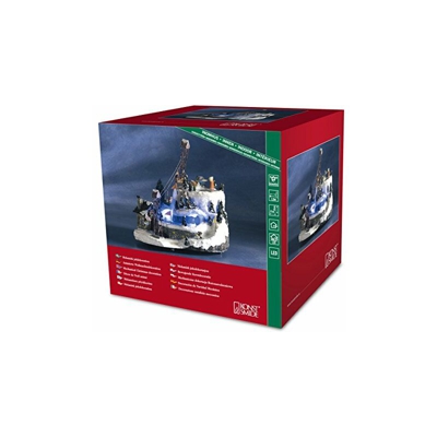 3456-000 - Decorazione Natalizia Animata a LED, Soggetto: seggiovia, con luci Colorate, trasformatore Interno da 12 V, Cavo Nero - Konstsmide