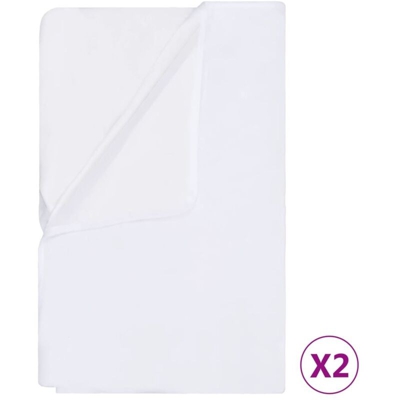 Coprimaterasso Impermeabili 2 pz in Cotone 70x140 cm Bianchi - Bianco - Vidaxl