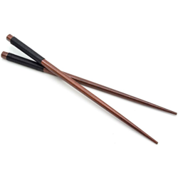 vhbw paio di bacchette per cibo chopsticks in legno - marrone, design antiscivolo scuro características