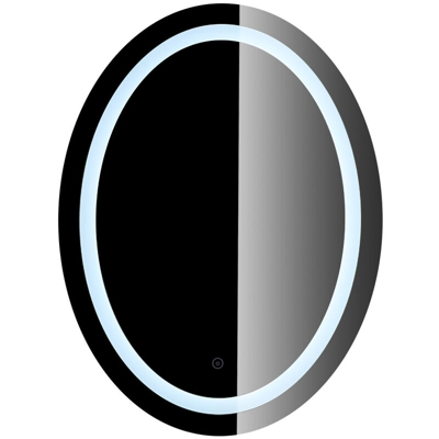 Jeobest - Specchio per il trucco Specchio da parete rotondo + illuminazione a LED e interruttore tattile 80 * 60 * 4,5 cm