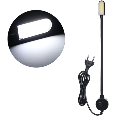 Asupermall - AC85-265v 6W COB US Spina Macchina da cucire Lampada Lampada Base magnetica fissa nera Flessibile 360 ¡ã rotante a collo d'oca Design