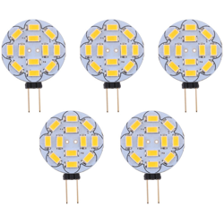 Asupermall - 5Pcs G4 Base 12 Diodo a emissione di luce 5730 Lampada SMD Lampada a risparmio energetico 12VDC,Bianco caldo características