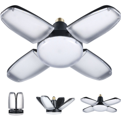 Asupermall - AC85-265V Deformable Garage Light LEDs Four-Leaf Fan Blade Lampadina Lampada da soffitto E27 / E26 Base Illuminazione Angolo Regolabile características