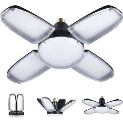 Asupermall - AC85-265V Deformable Garage Light LEDs Four-Leaf Fan Blade Lampadina Lampada da soffitto E27 / E26 Base Illuminazione Angolo Regolabile
