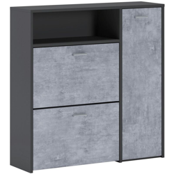 Dmora Scarpiera lineare a tre ante, cm 91 x 27 x 94, colore antracite características